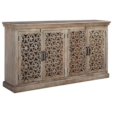 4-Door Hand-Carved Console